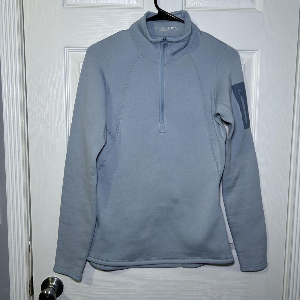 Arc'teryx Pullover Women's Medium Blue Fleece 1/4 Zip Polartec Thermal Mock Neck
